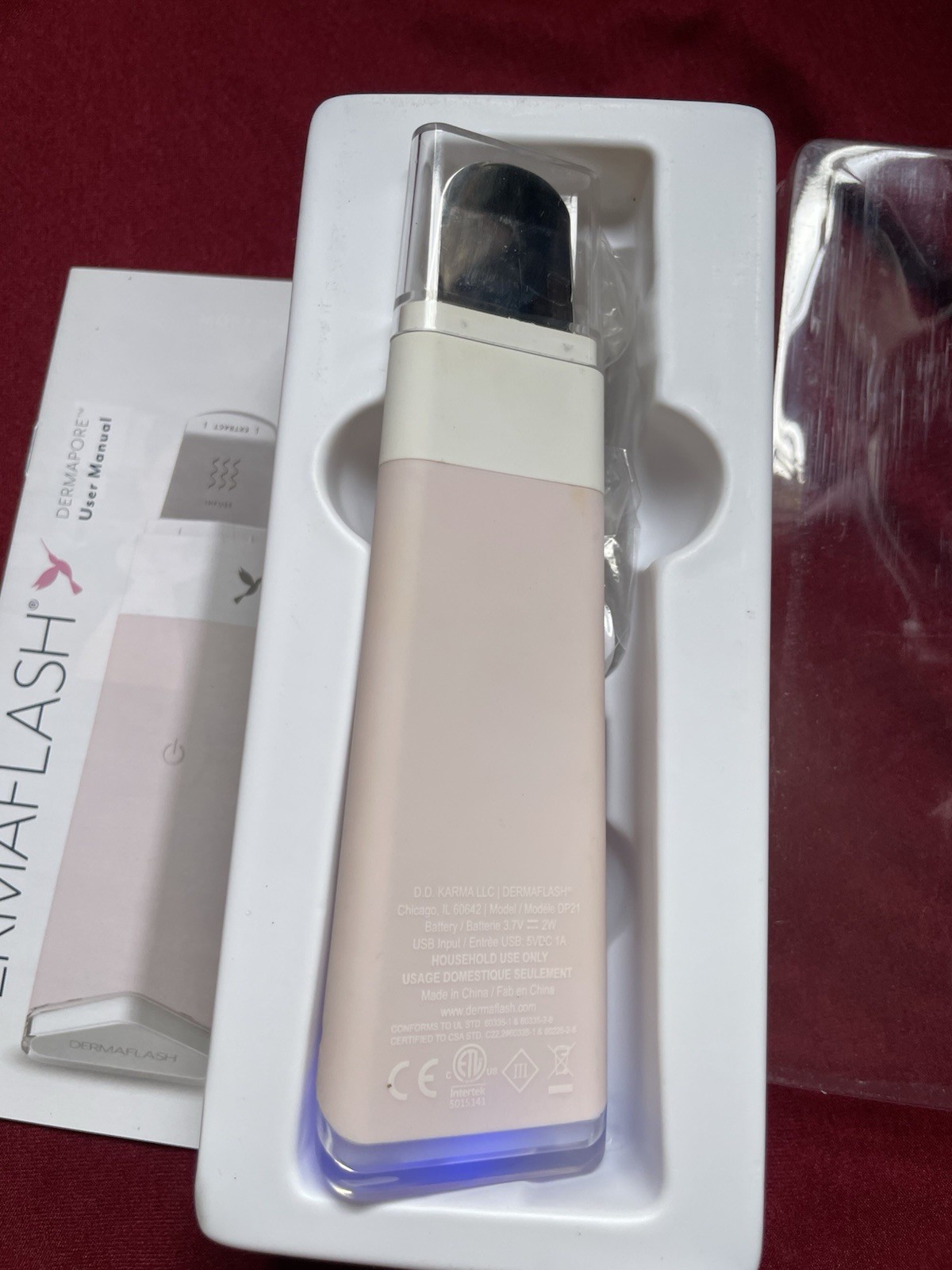 DERMAFLASH Dermapore Pore Extraction Tool & Serum Infuser – Icy Pink
