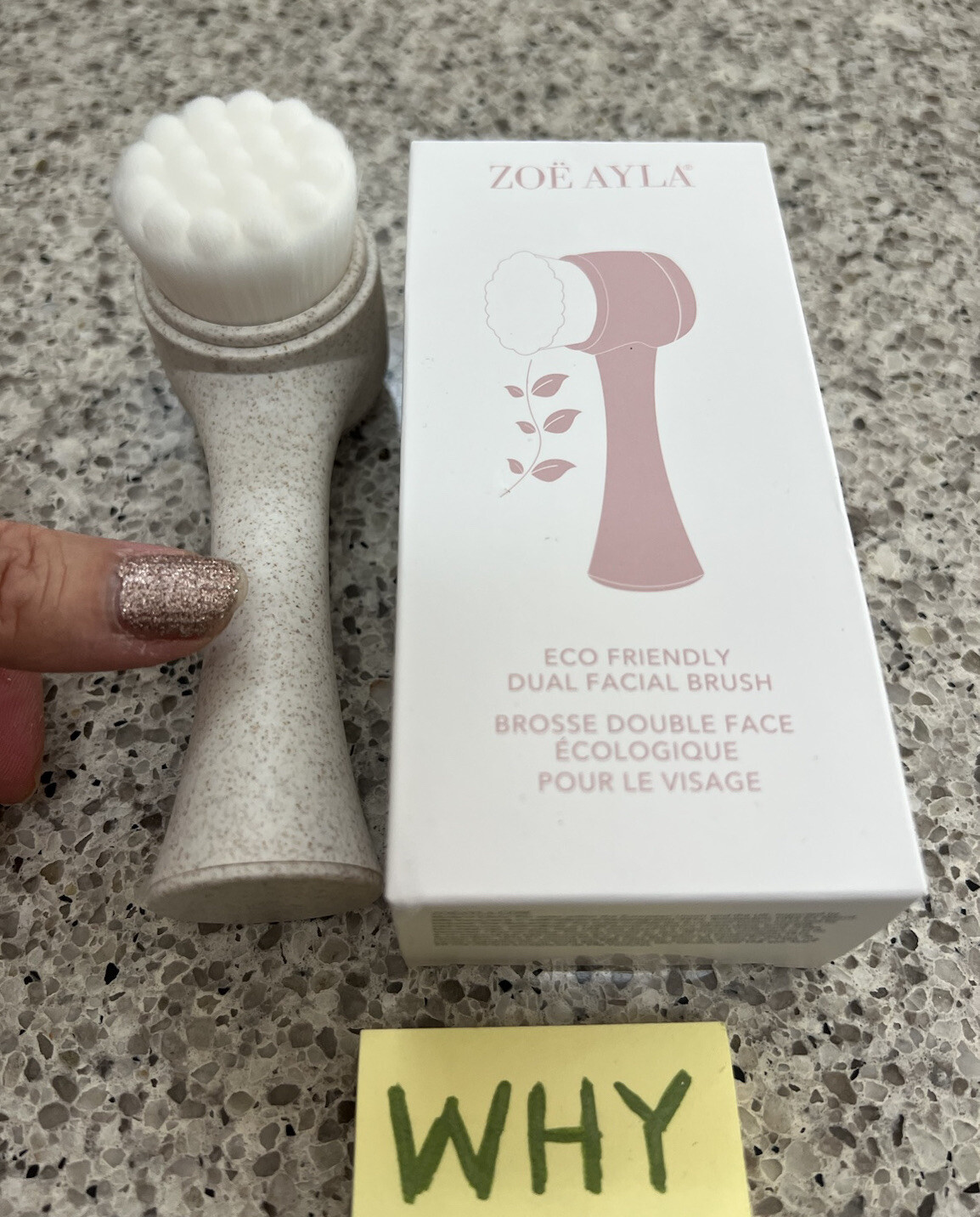 Zoe Ayla Eco Friendly Dual Facial Cleansing Brush FULL SIZE; SEALED BOX $33