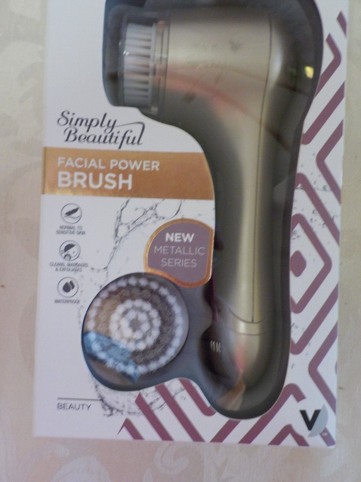 Vivitar Facial Power Brush NIB Metallic Series Rose Gold Waterproof Cordless AA