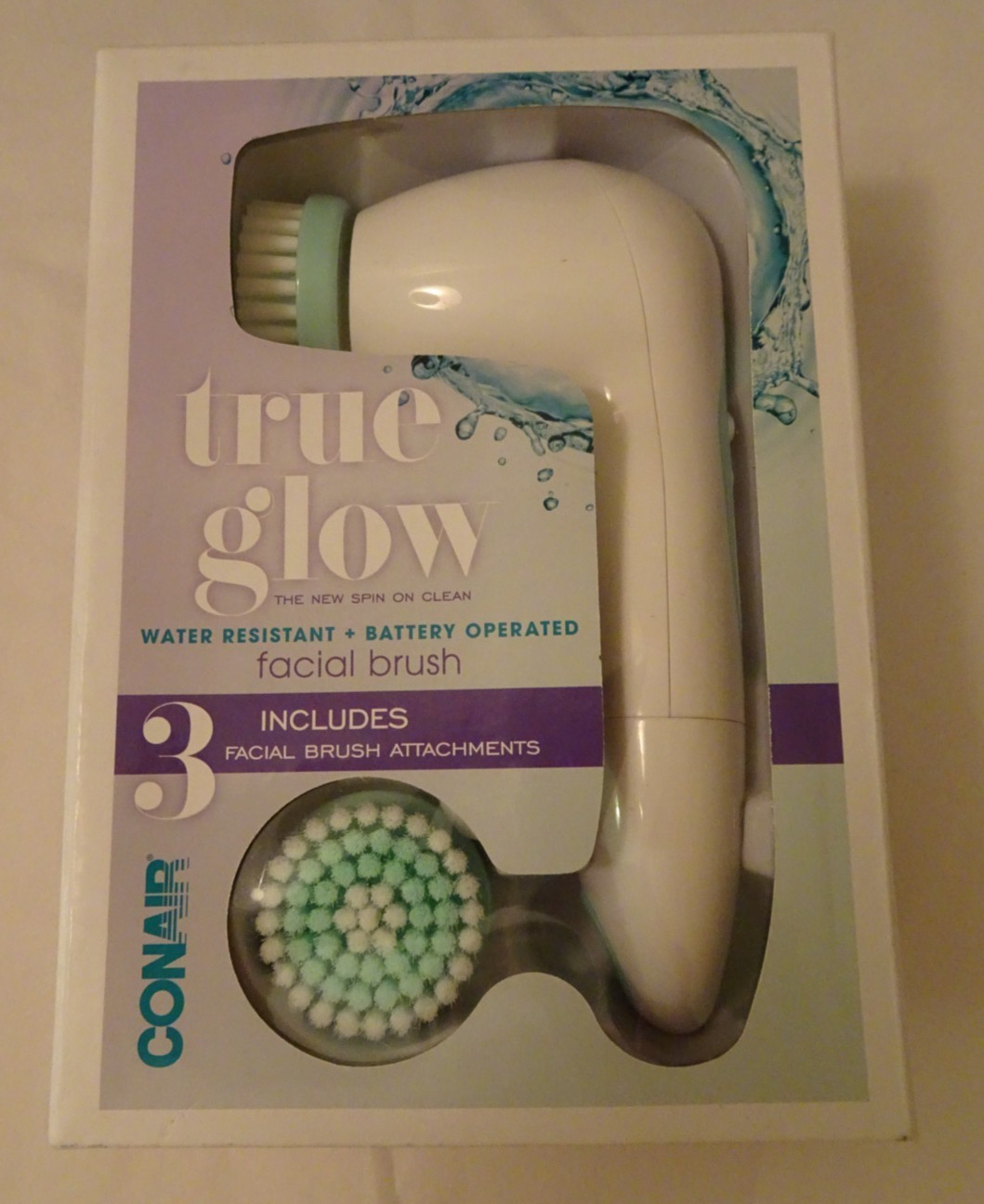 NEW!! True Glow Facial Cleansing Brush by CONAIR – Original Box, Never Opened