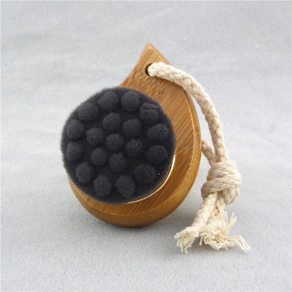 2Pcs Bamboo Facial Brush Set Reusable Skin Cleaning Ergonomic Handle Multi Color