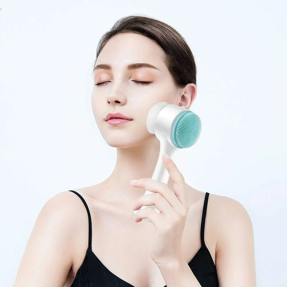 2 Blue of Facial Cleansing Brush Dual-Action for Sensitive, Delicate, Dry Skins