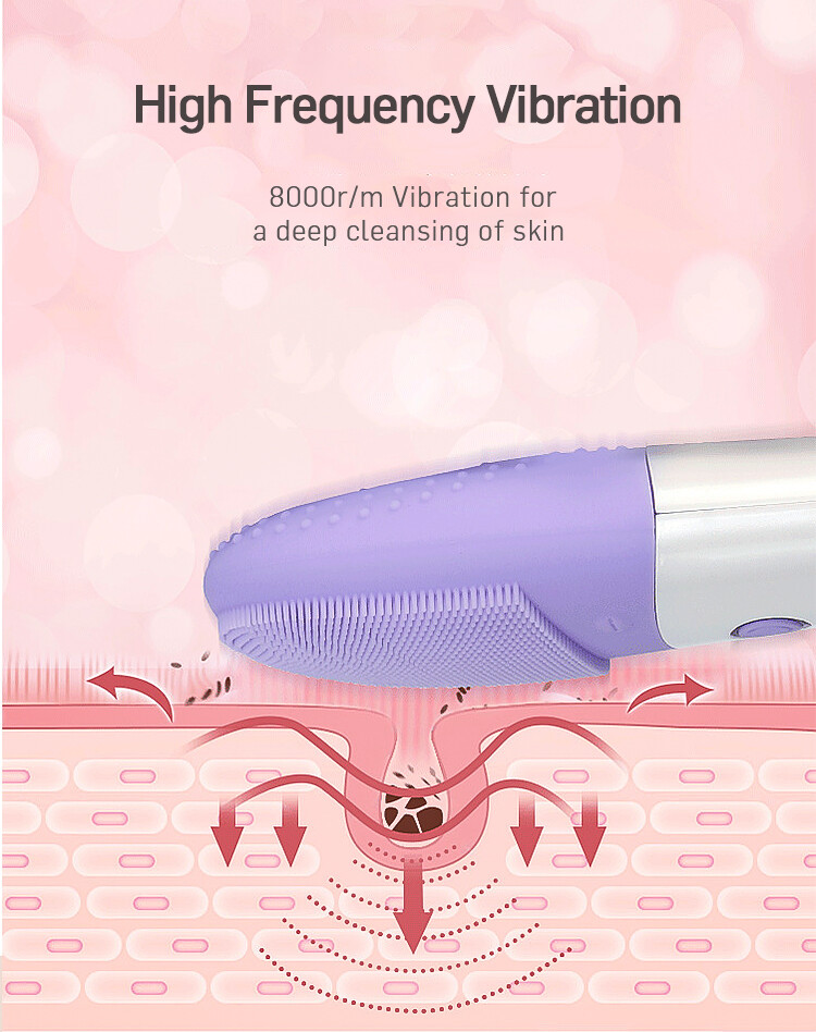 Facial cleansing brush scrubber,silicone exfoliating face skin care equipment