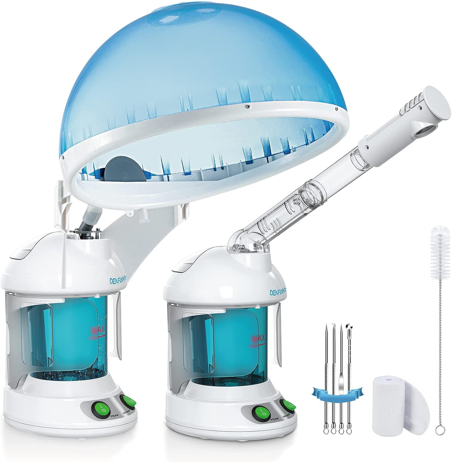 Hair Steamer Facial Steamer 2 in 1 – Nano Ionic Steam for Deep Hydration, Adjust