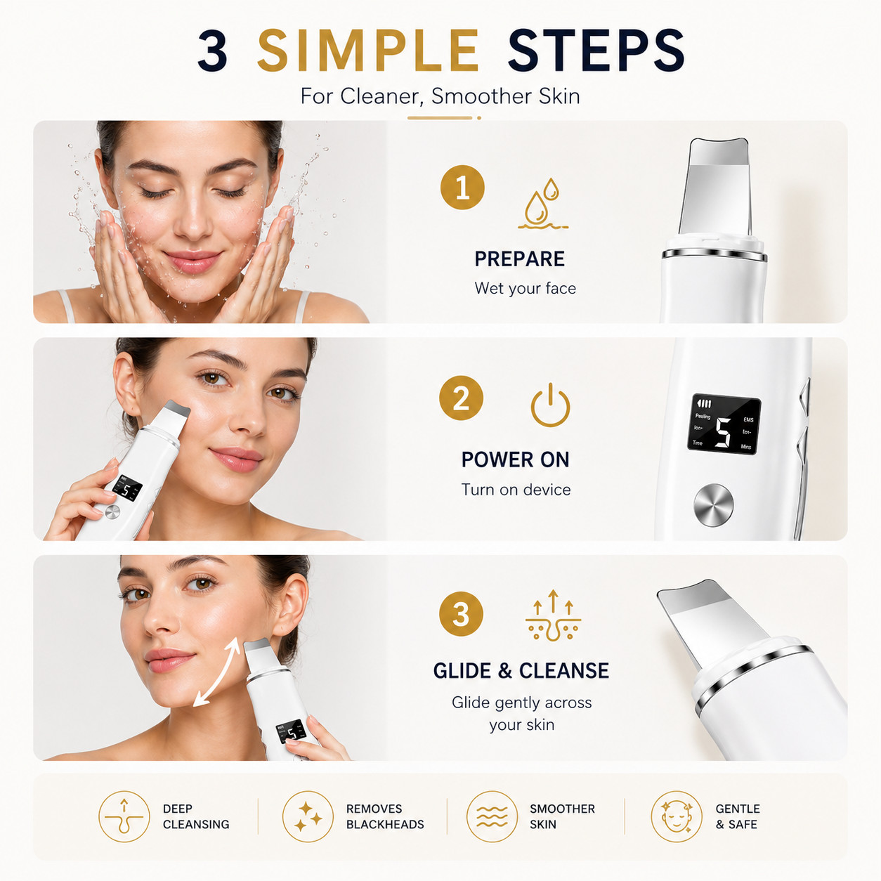 Facial Skin Scrubber Face Spatula Portable Beauty Device