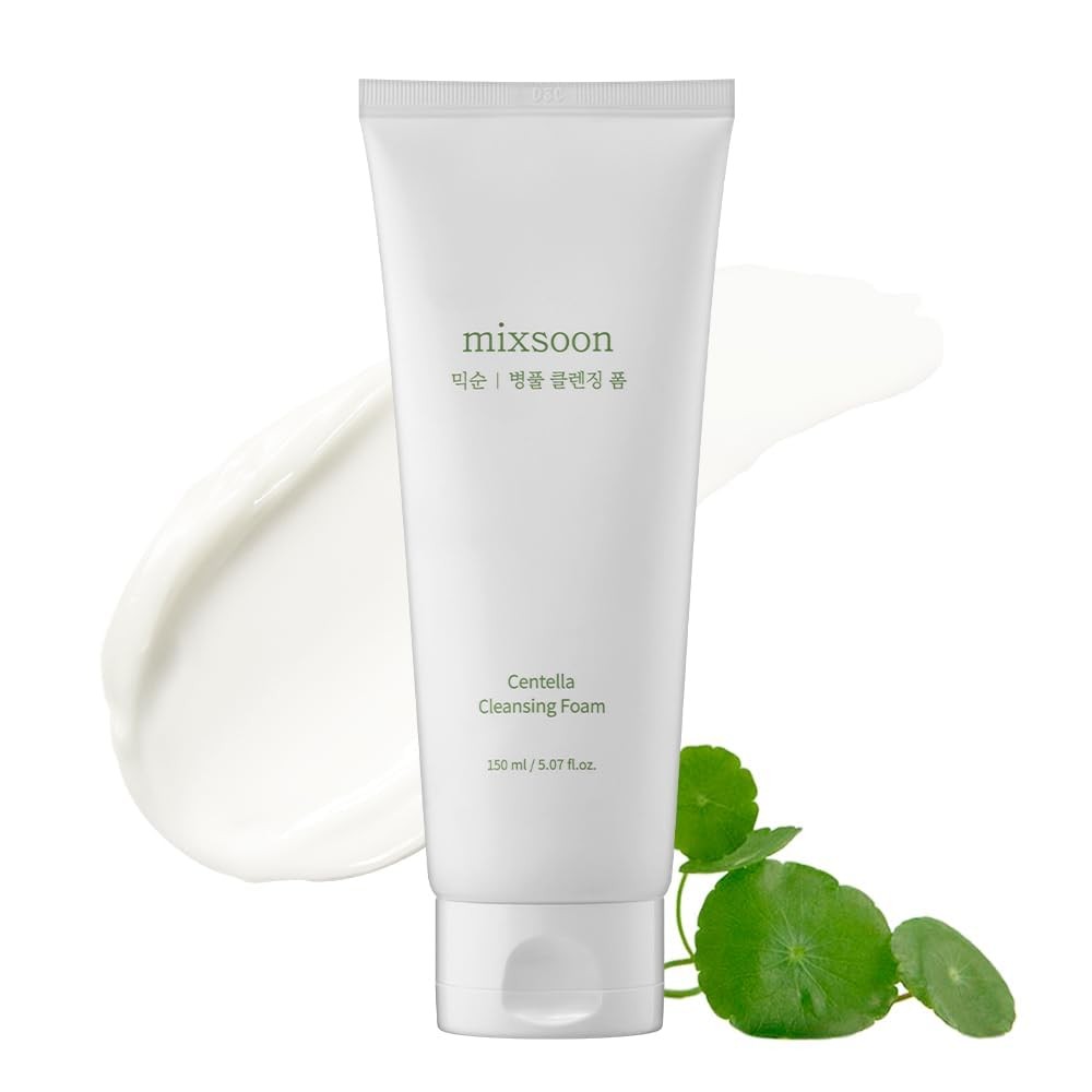 mixsoon Centella Cleansing Foam Face Wash with 5.07 Fl Oz (Pack of 1), White