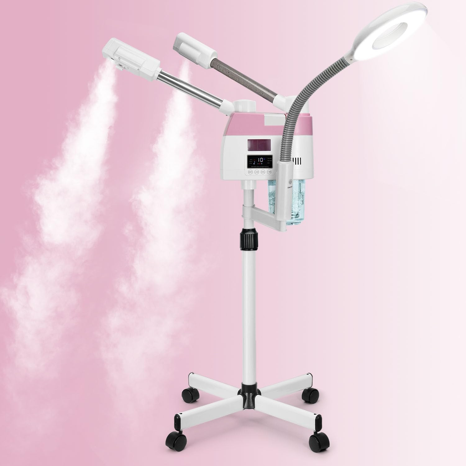 Professional Facial Steamer, 3 in 1 Facial Steamer with 5X Magnifying Lamp Hot&C