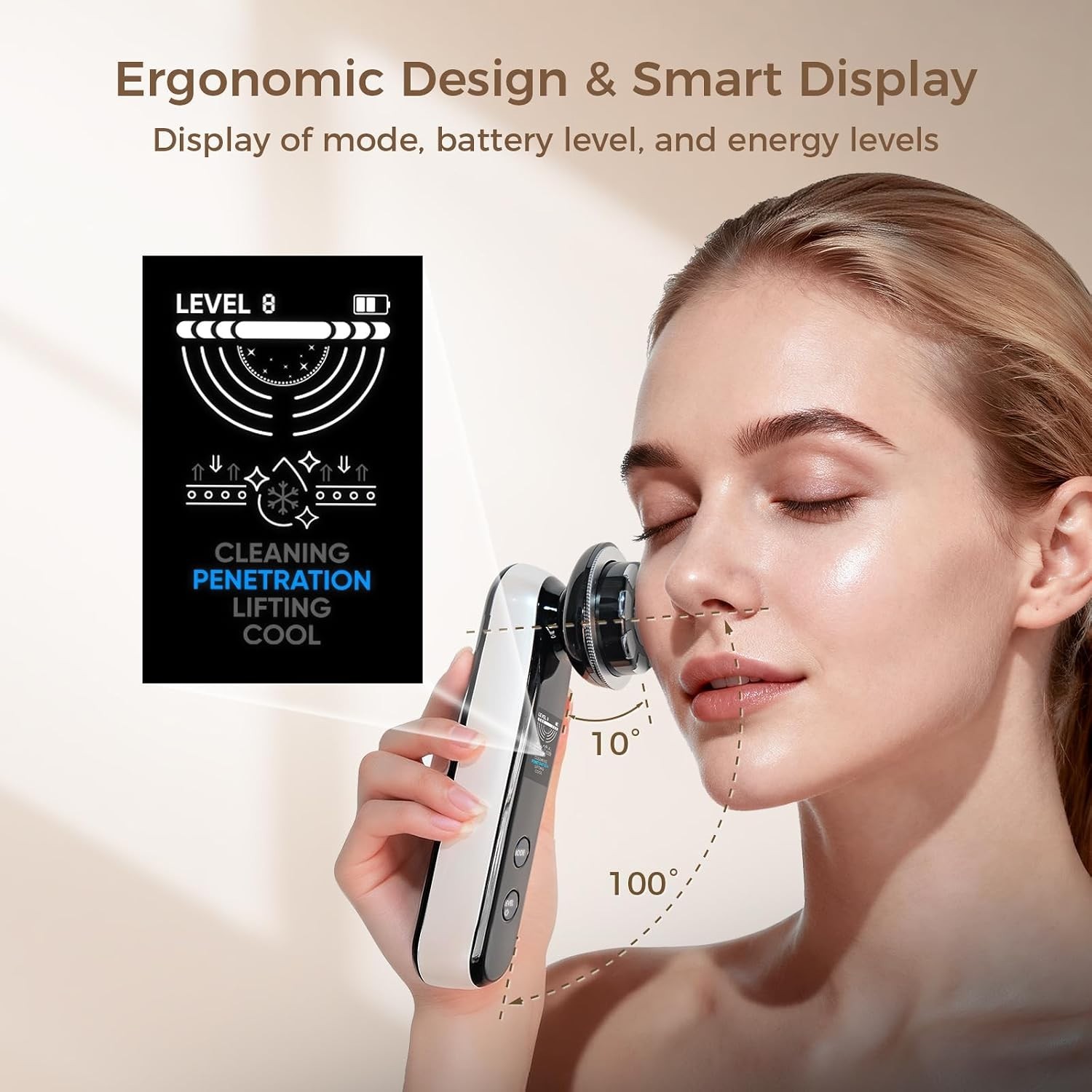 Facial Microcurrent Device 4 Modes Red Light Therapy Skin Tightening Tool