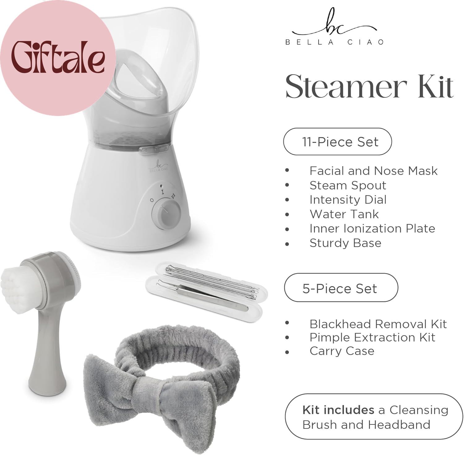 11-Piece Facial Steamer Set – Portable Face Steamer for Deep Cleaning, Hydration