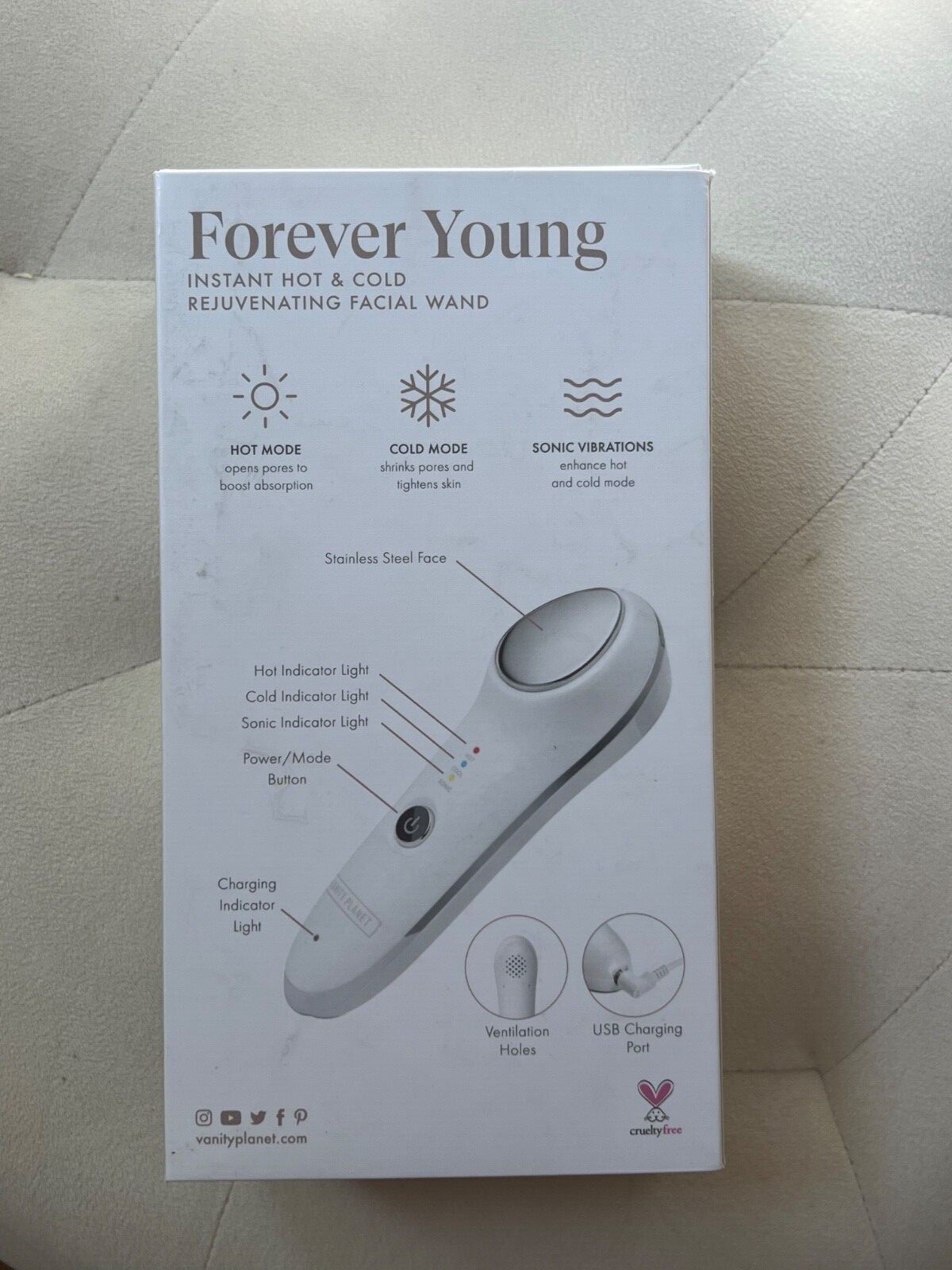 Vanity Planet Forever Young Instant Hot Cold Rejuvenating Facial Wand – NEW