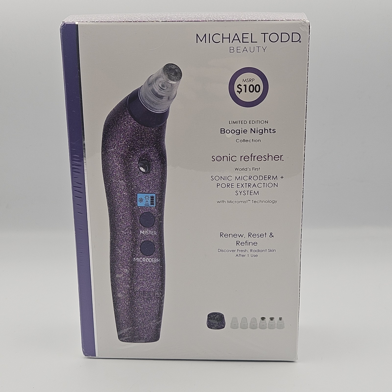 Micheal Todd Boogie Nughts Sonic Refresher Microderm + Pore extration System Nib