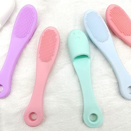 5-Pack Soft Silicone Manual Facial Cleansing Brushes, Face Scrubber Cleanser