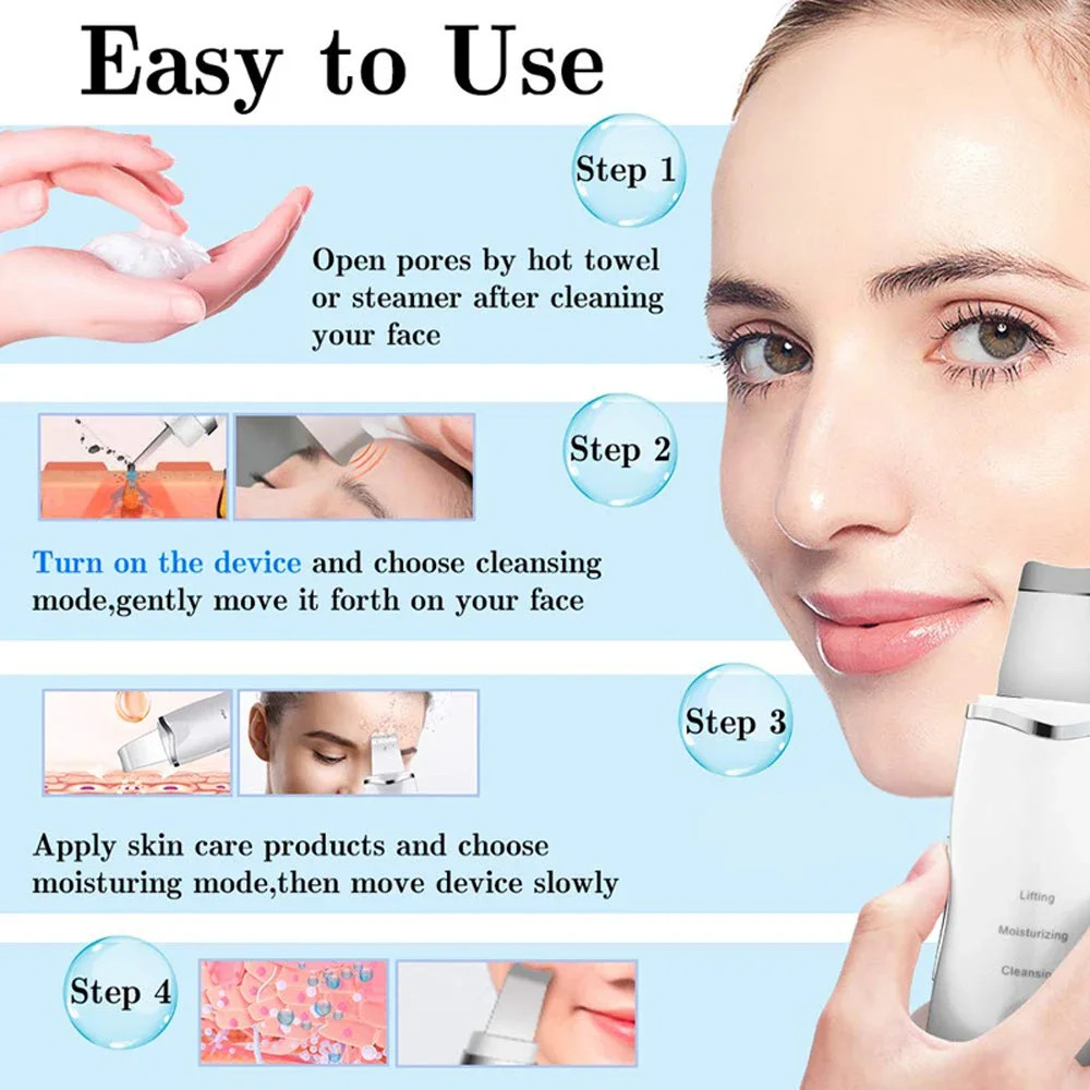 Deep Vibrate Facial Cleaner Shovel Spatula Ultrasonic Facial Shovel Massager