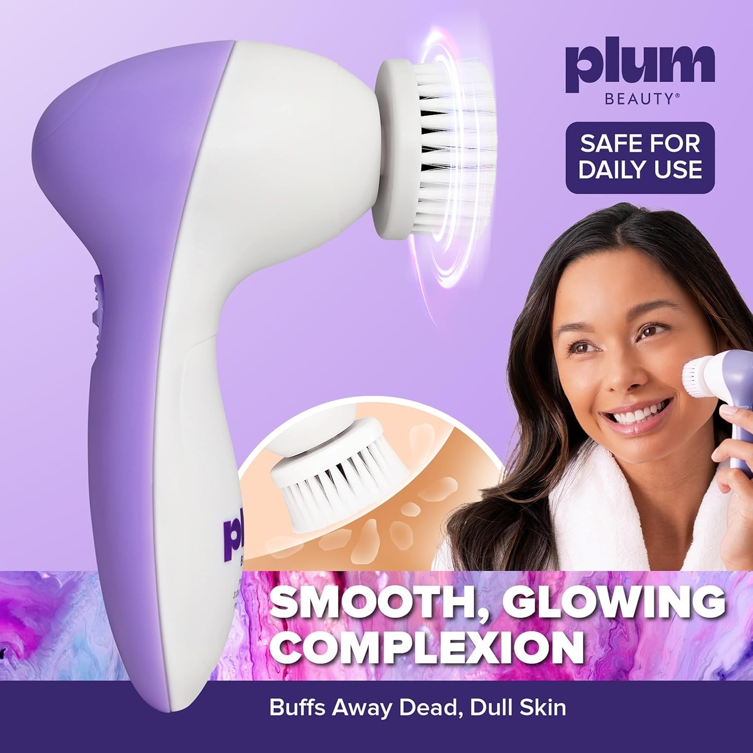 Face Scrubber Electric Facial Cleansing Brush Rechargeable, Rotating Scrubber Fa