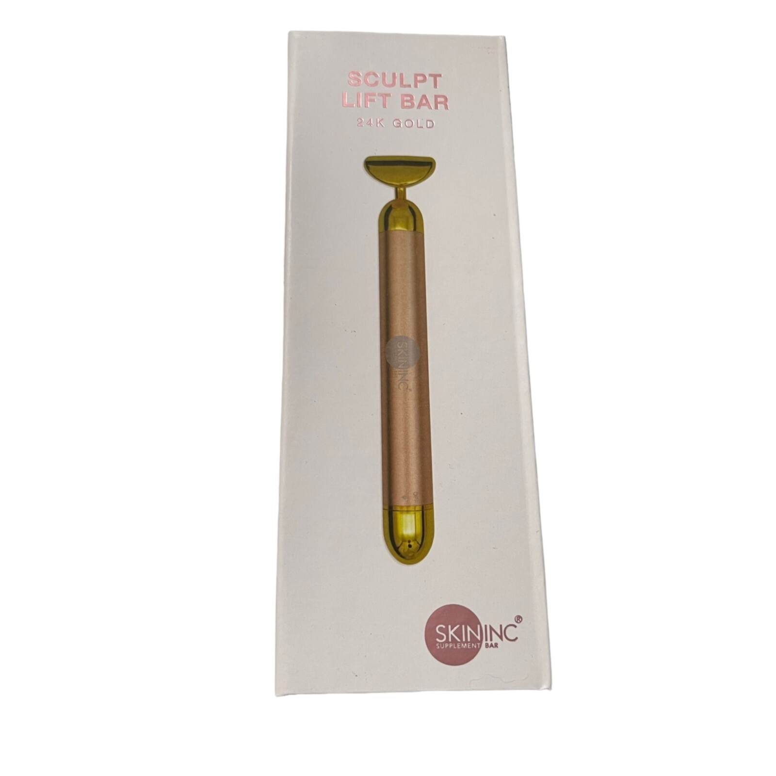 Skin INC BNIB Pulsating Massager De-Stressing Detox Sculpt Lift Bar 24K Gold
