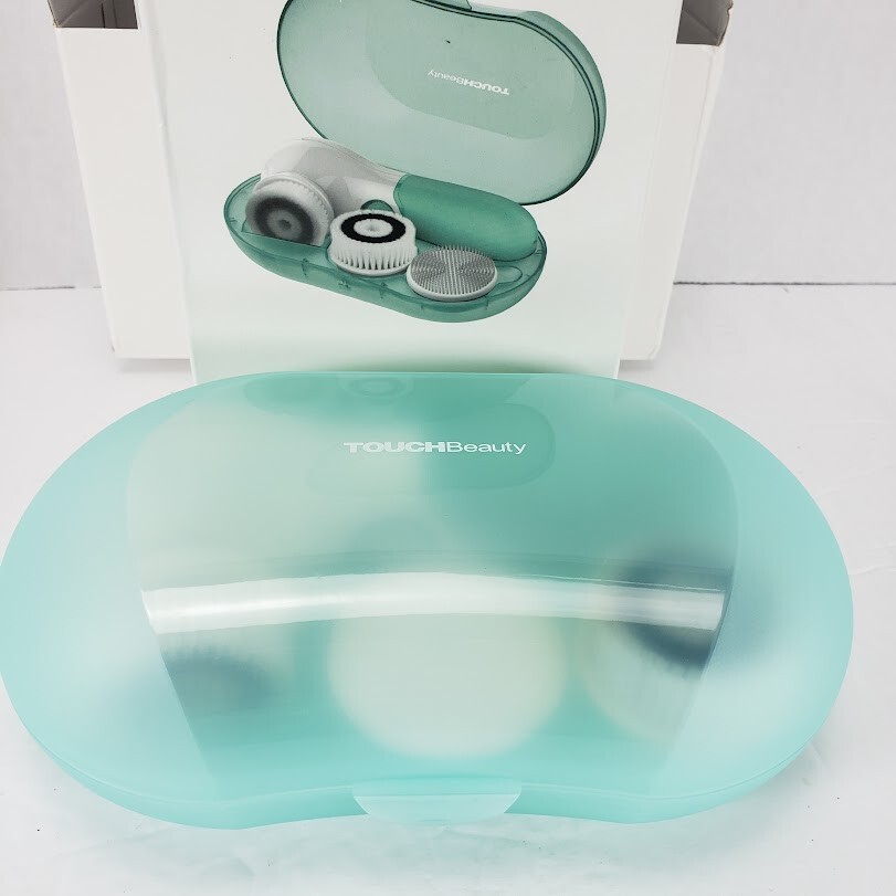 TouchBeauty TB-14838 Rotary Facial Cleanser Set with Case & 3 Brushes