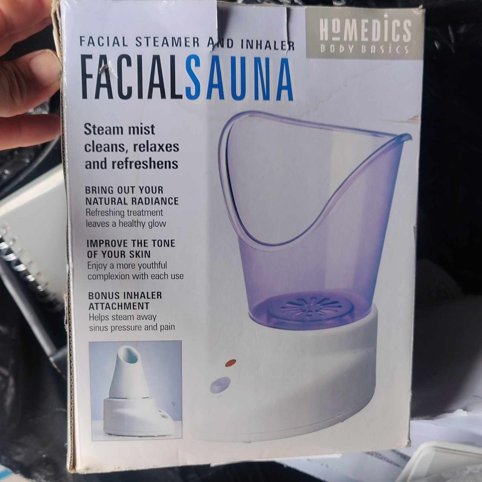 HoMedics Facial Sauna FAC-1 with Bonus Inhaler Attachment Electric White Purple