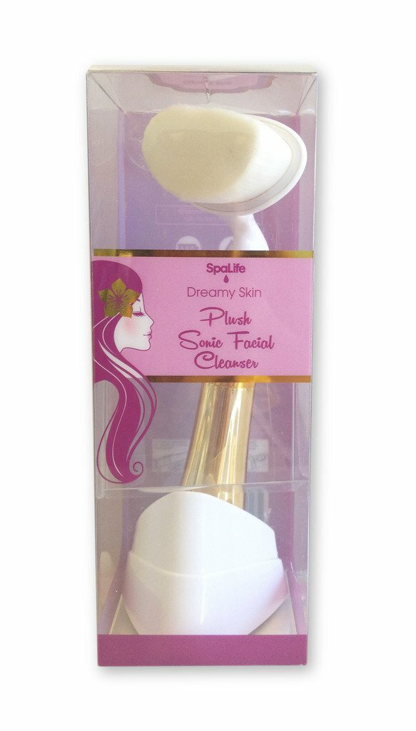 SpaLife Dreamy Plush Sonic Cleansing Facial Brush – Gold NEW