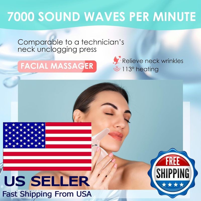 Facial Massager & Sculpting Wand, Red Light Therapy, 7 Color Skin Care Tool