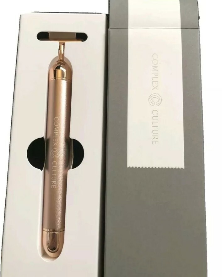COMPLEX CULTURE Sonic T-Bar Luxury Facial Massager Reduce Puffiness & Tone NIB