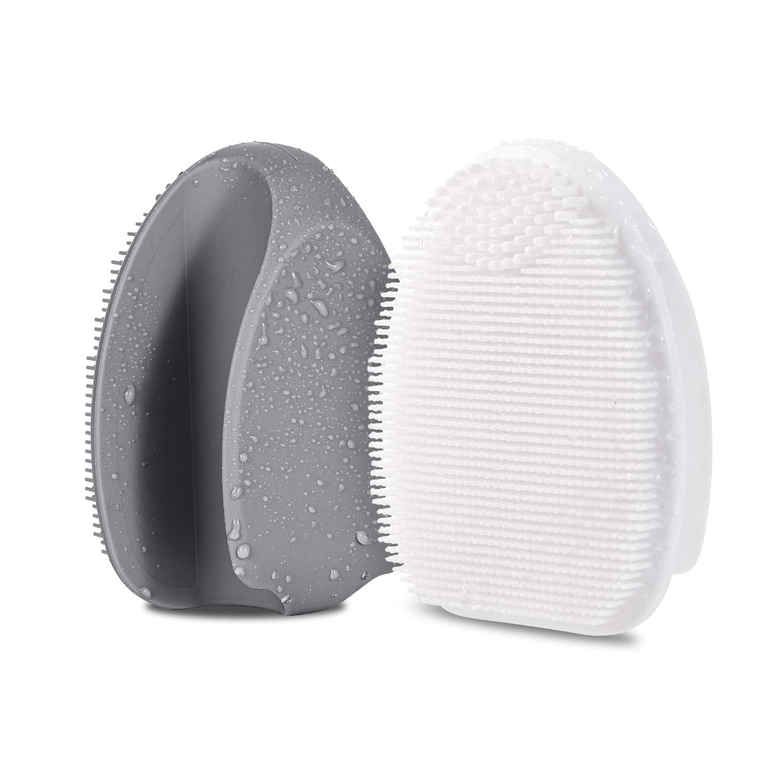 HIEERBUS Silicone Face Scrubber,2 Pack Scrubber for Women 3rd-grey+white