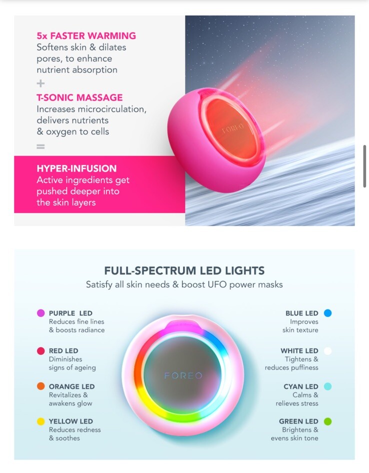 New In Box FOREO UFO Mini 2 Red Light Therapy For Face – Fuchsia $179