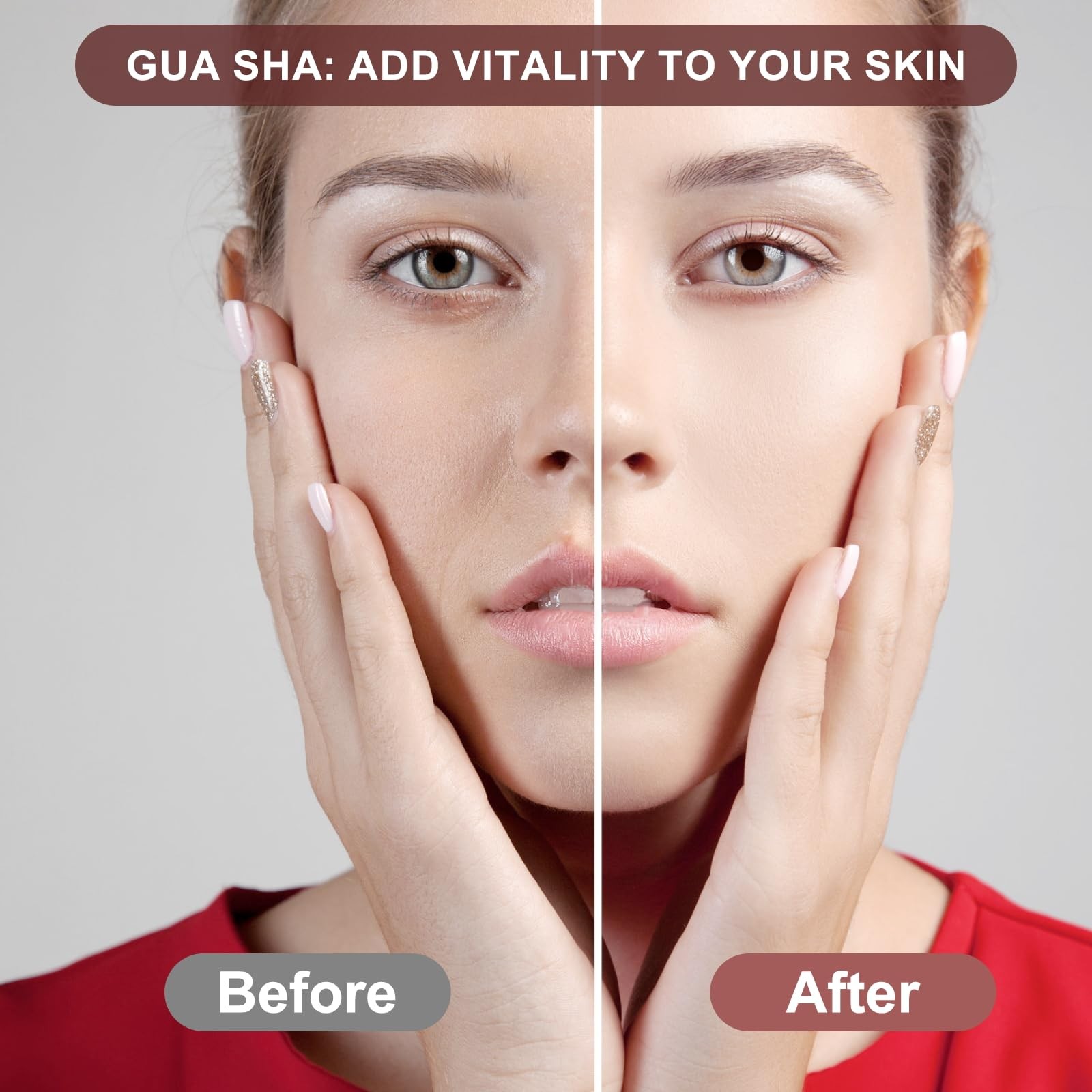 CAEYPOAR Stainless Steel Gua Sha Facial Tools, One size fits all,