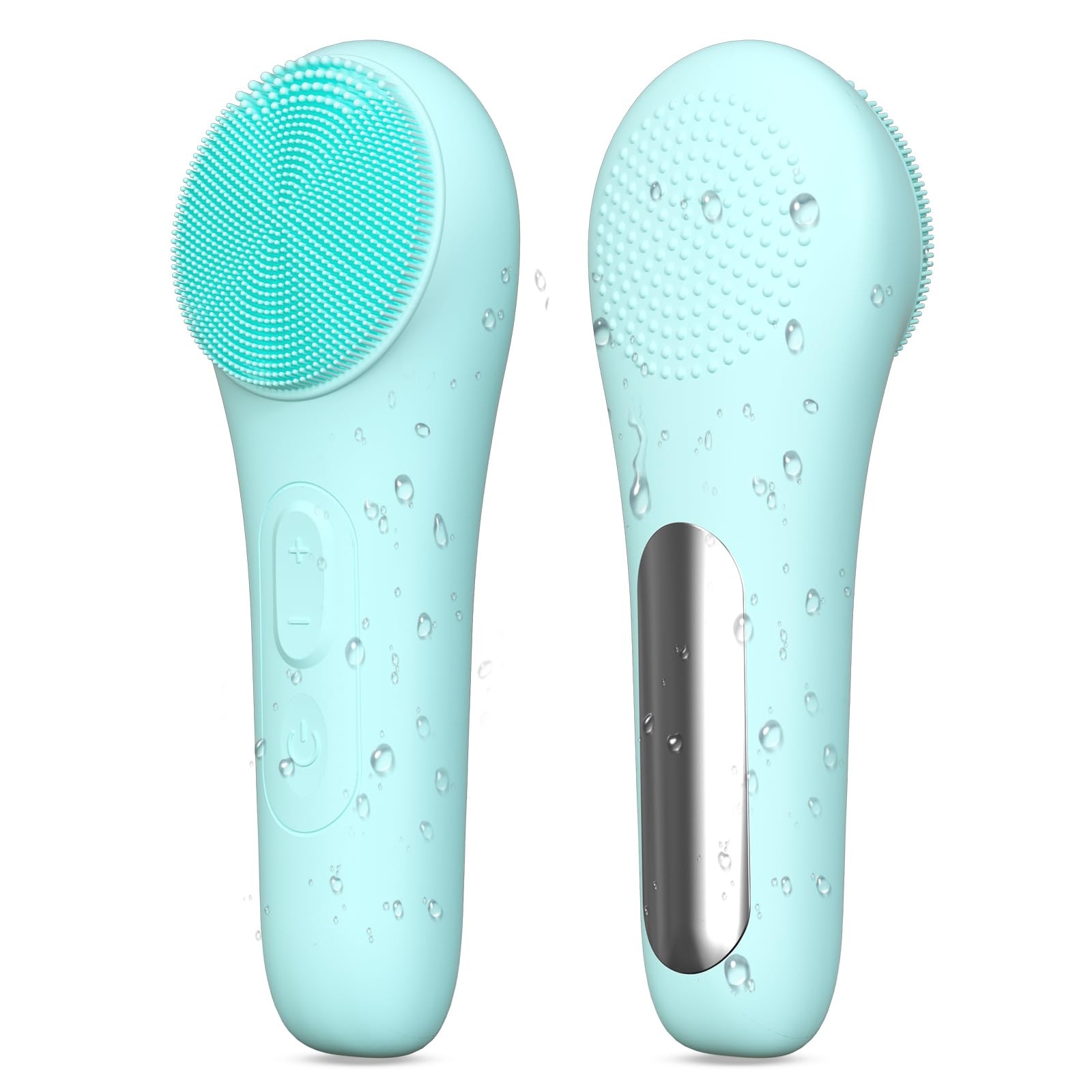 AuraBea Rechargeable Silicone Facial Cleansing Brush for Women & Men – Green