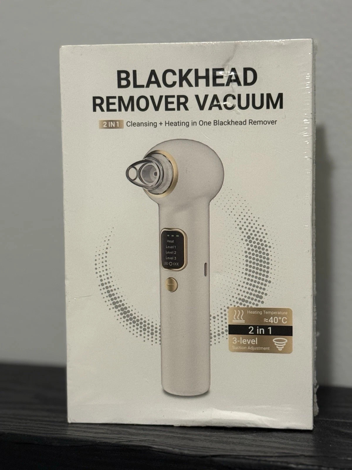 BLACKHEAD REMOVER VACUUM, 3-LEVEL SUCTION, 5 HEADS, USB RECHARGEABLE – BLACK