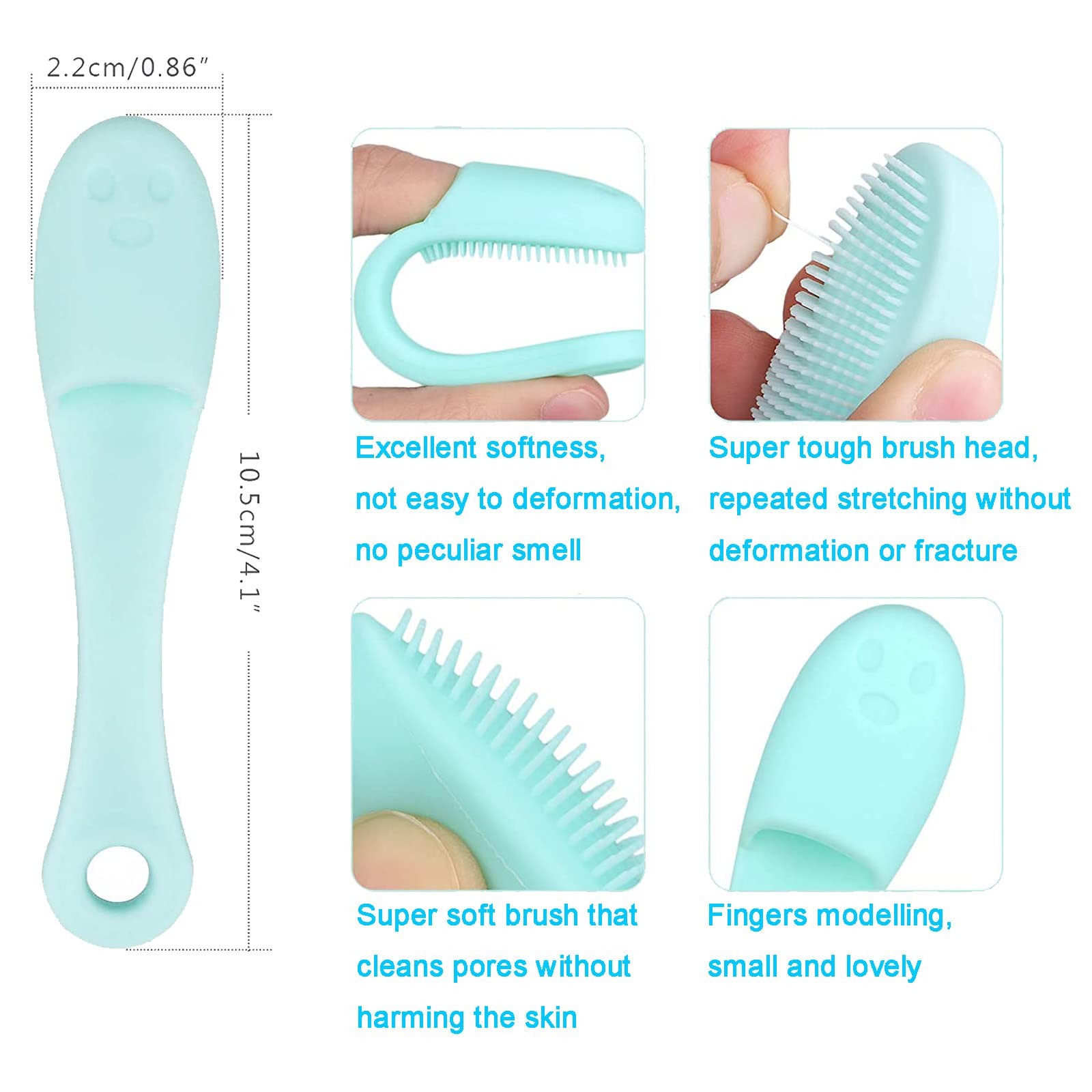 5-Pack Soft Silicone Manual Facial Cleansing Brushes, Face Random Color