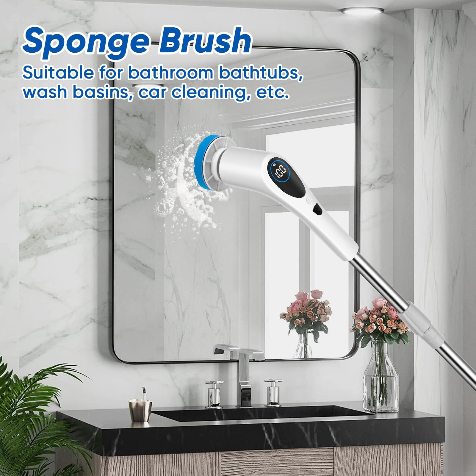 9-in-1 Electric Spin Scrubber Replaceable Brush Heads White, Black, Or Green