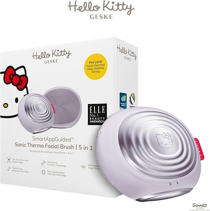 [PINK] Hello Kitty Sonic Thermo Facial Brush. 5 in1. Pro Level. Elle Innovation.