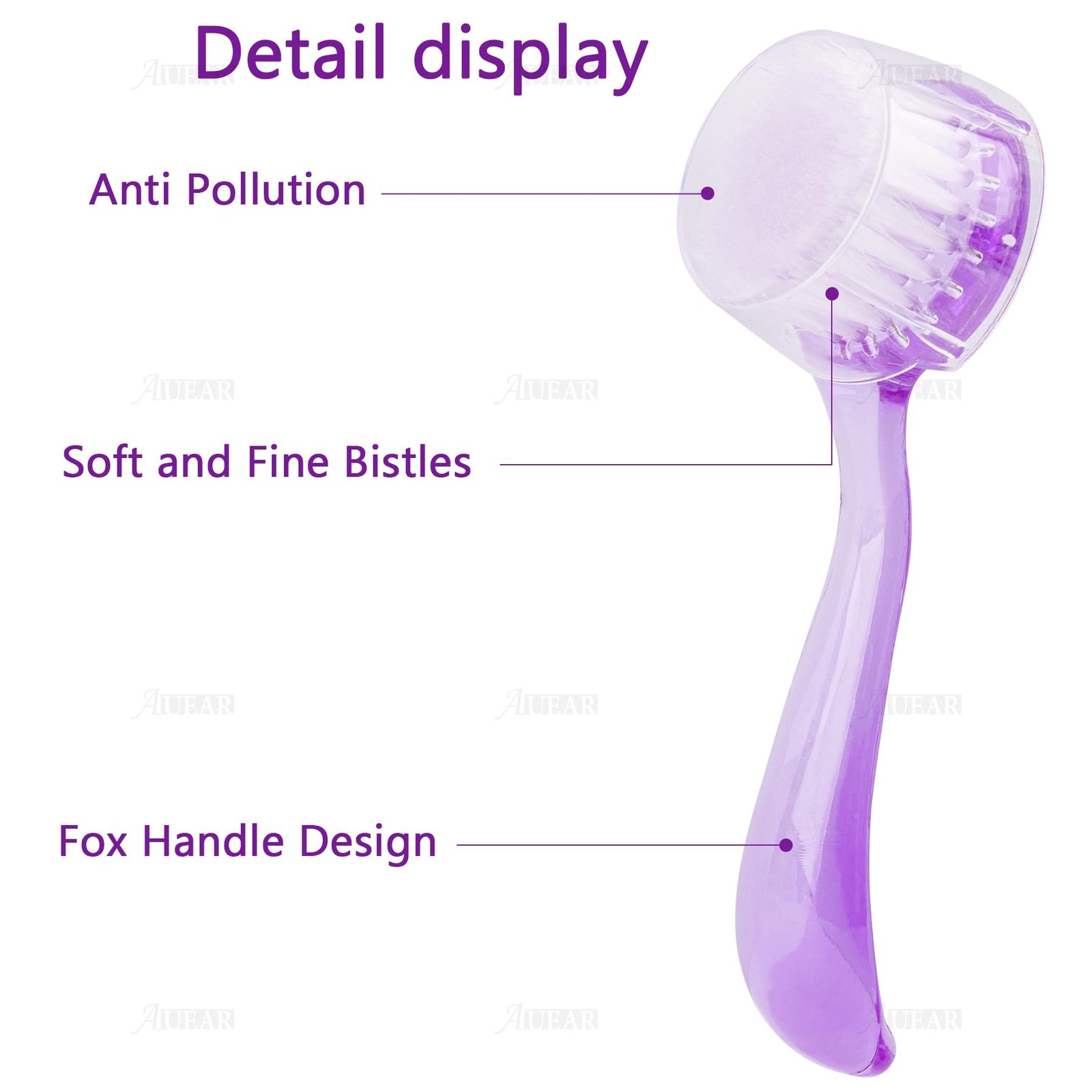 AUEAR, 4 Pack Face Brush for Cleansing and Facial Cleaning Blue, Pink, Purple