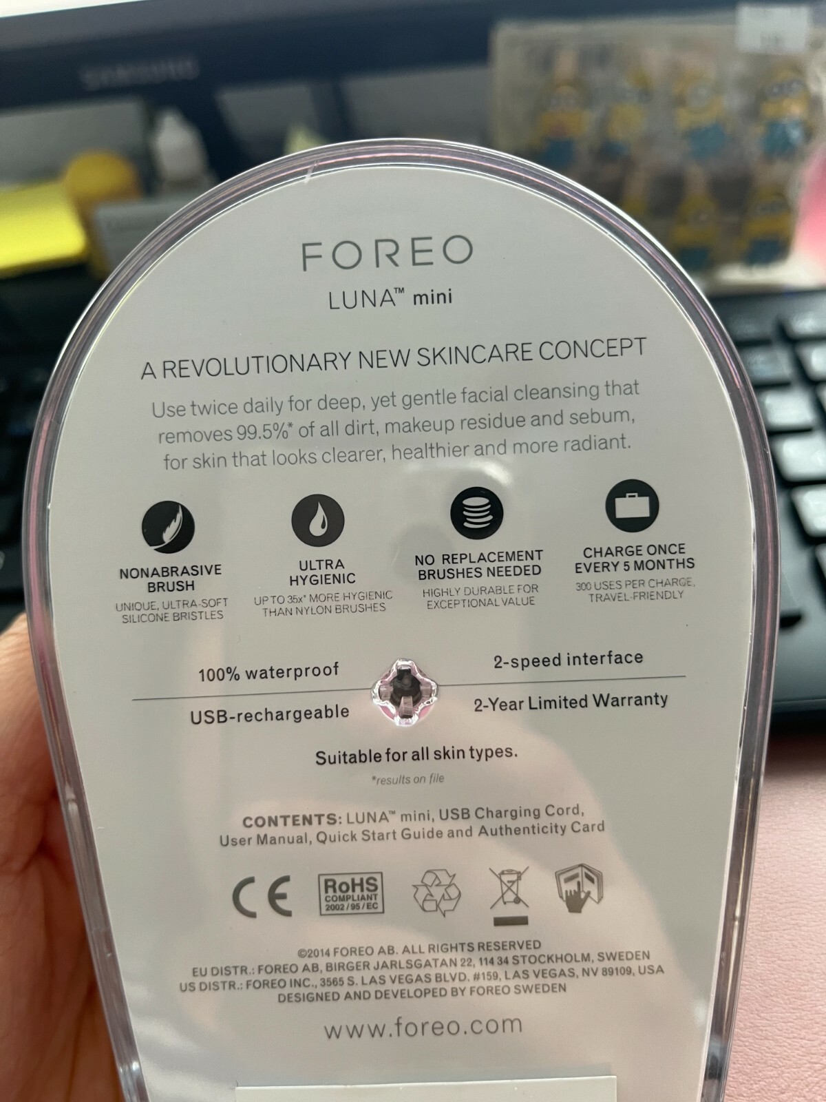 Pink FOREO Luna Mini 2 T-Sonic Facial Cleansing Brush in Great Condition