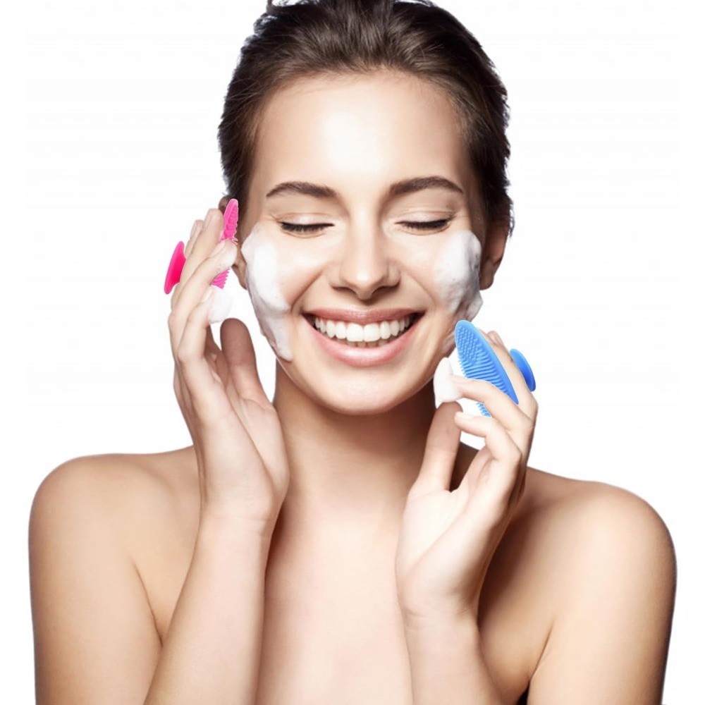 Silicone Facial Cleansing Brush Set of 4 Face Scrubber Exfoliator Deep Pore