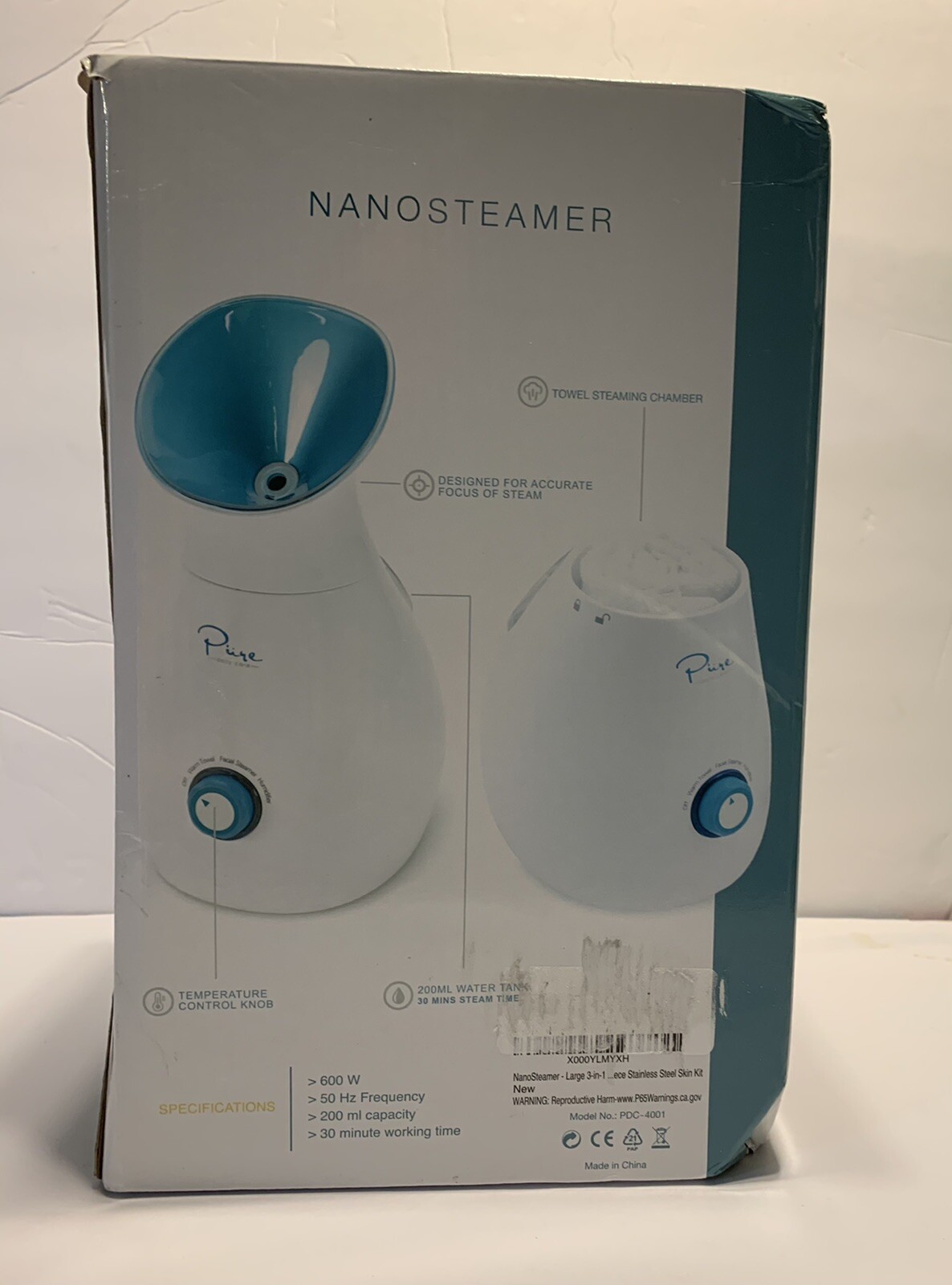 Pure Daily Care NanoSteamer Large 3-in-1 Nano Ionic Facial Steamer with 5 Piece