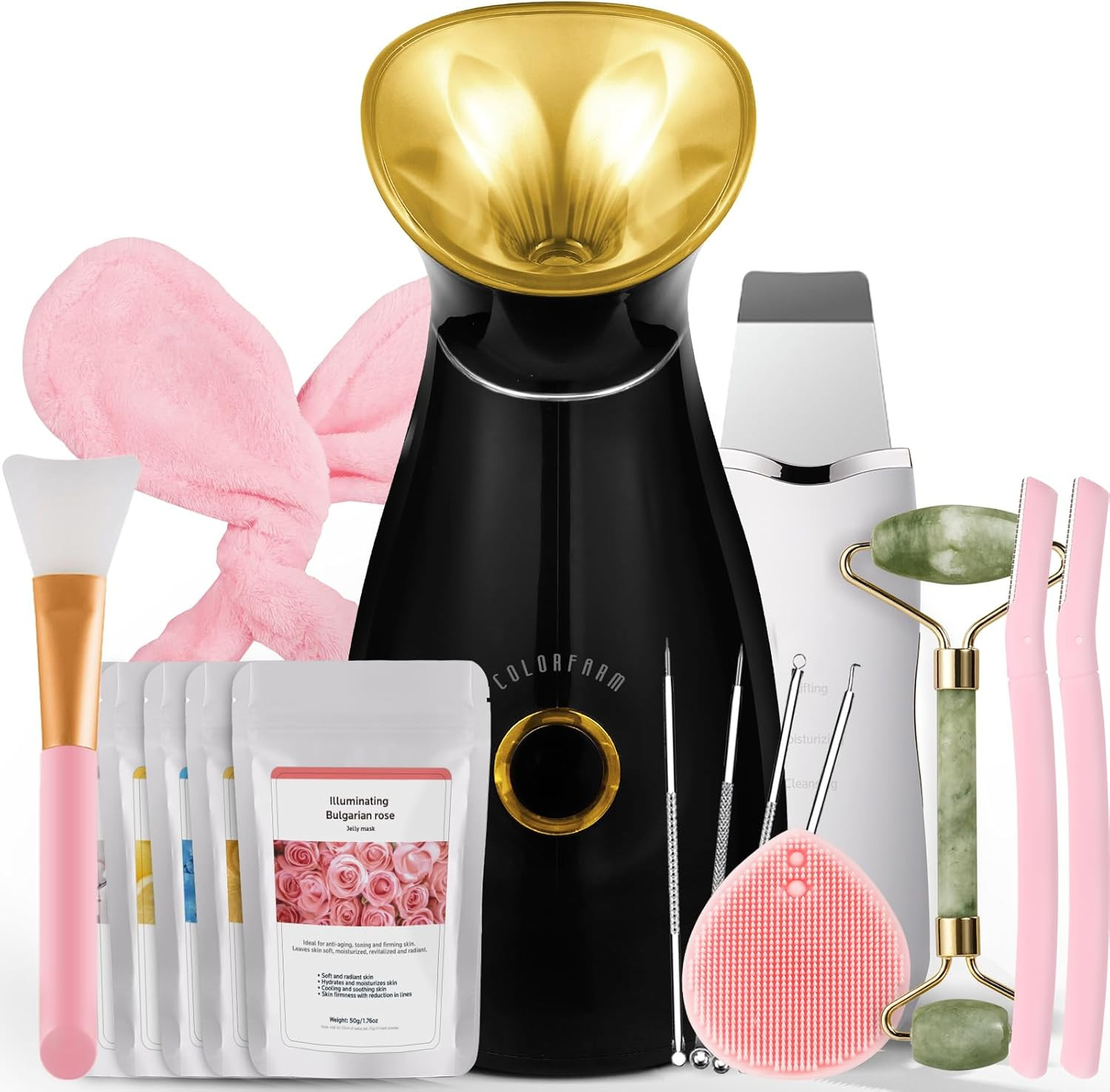 Facial Steamer Nano Ionic: Face Steamer Home Spa Kit Deep Cleaning Unclogs Pores