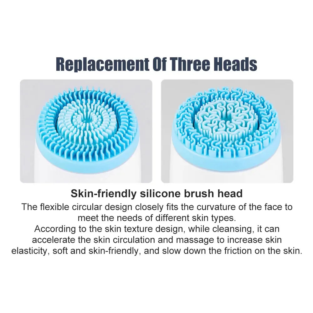 3 in 1 Electric Facial Cleansing Brush Sonic Rotating Deep Clean Tool
