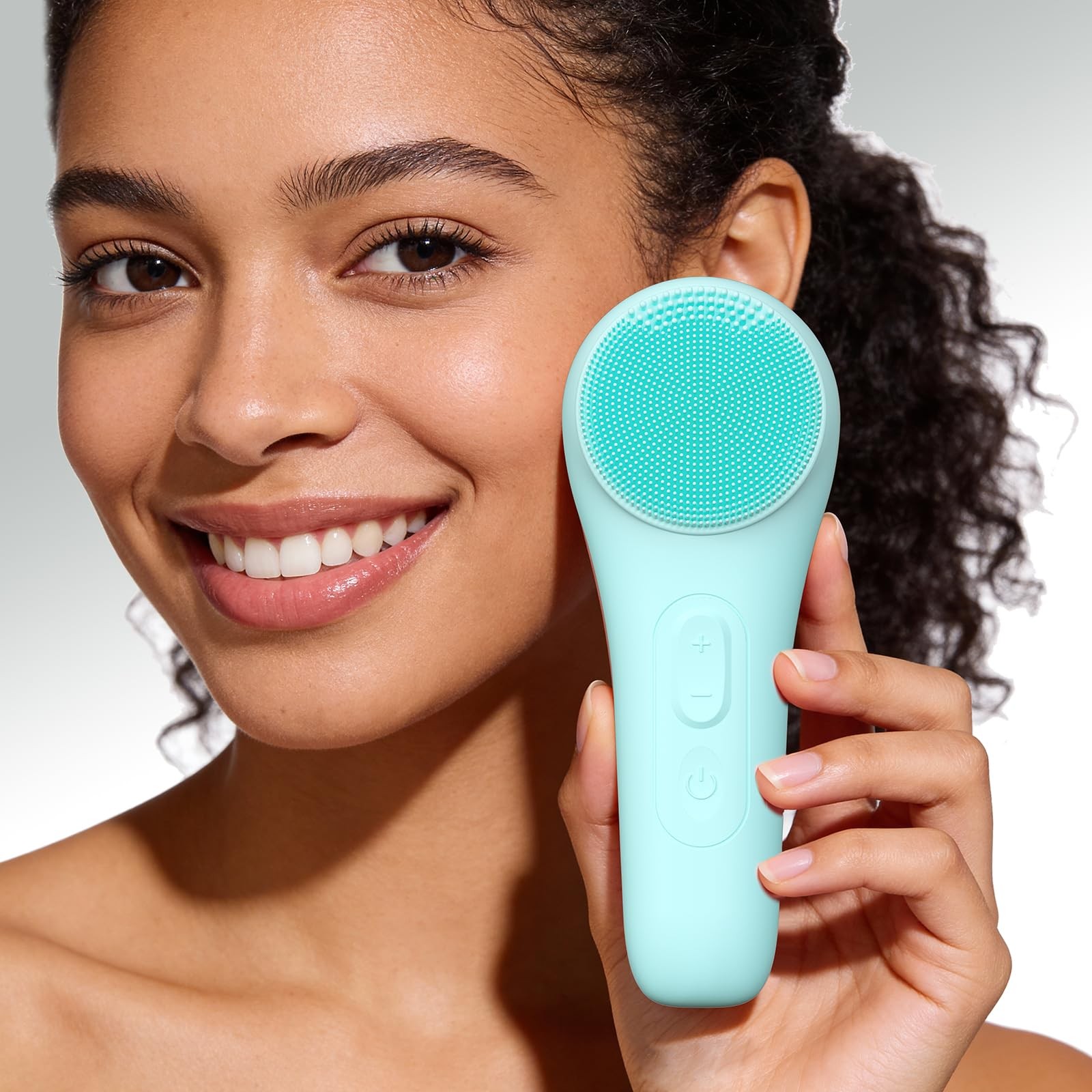 AuraBea Rechargeable Silicone Facial Cleansing Brush for Women & Men – Green