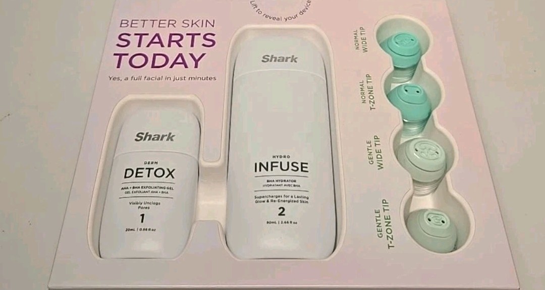Shark FacialPro Glow-Extract Facial Toning Device Wireless Depuff Eyes