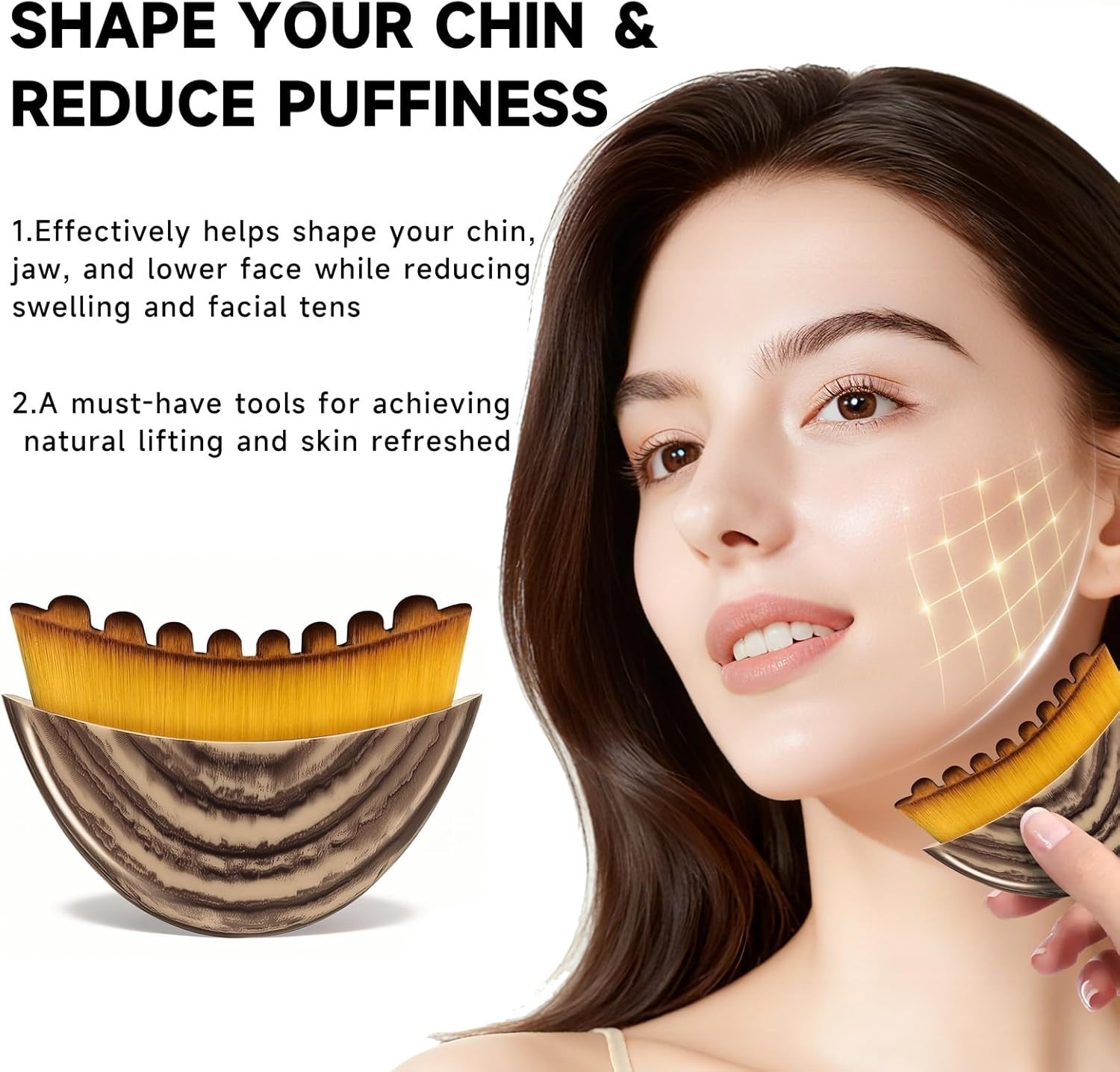 Natural Boar Bristles Lymphatic Drainage Brush – Gentle & Effective Tool – 1 PCS