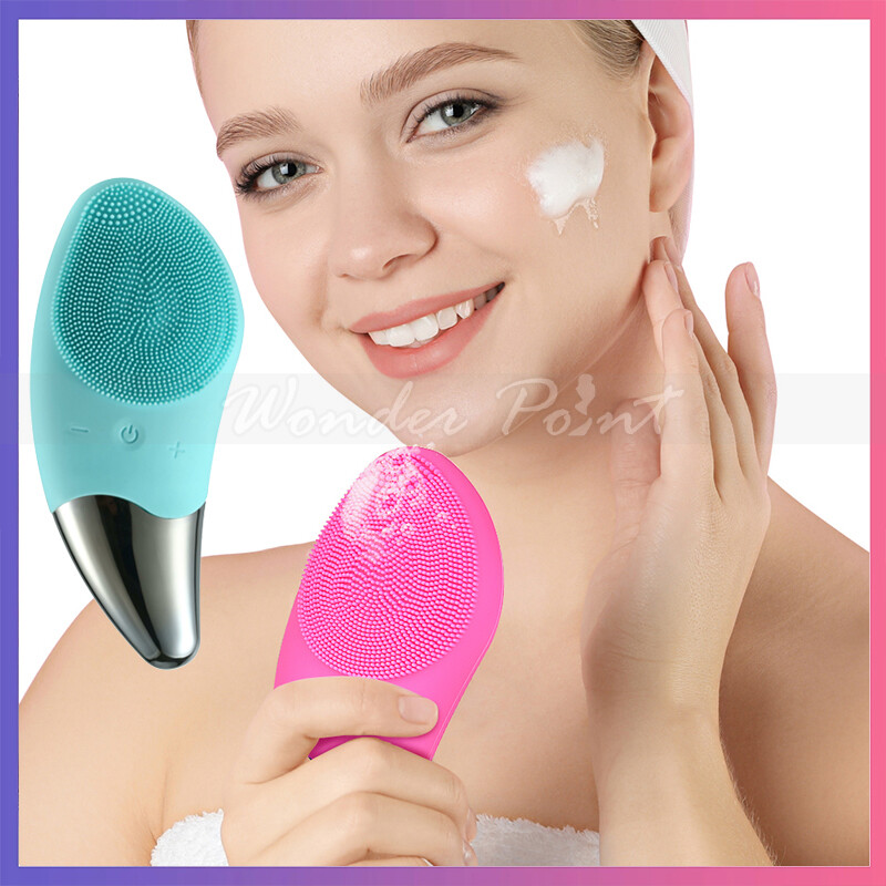Mini Electric Facial Cleansing Brush Silicone Sonic Face Pore Cleaner Home Use