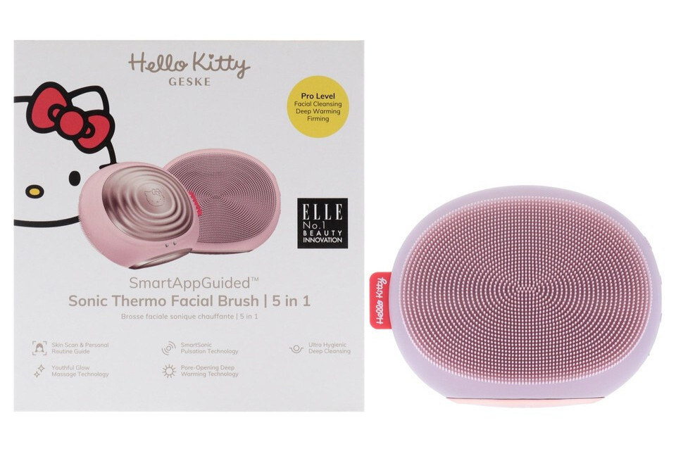 Hello Kitty Geske Pink Sonic Thermo Facial Brush 5 in 1 – Smart App Guided – NEW