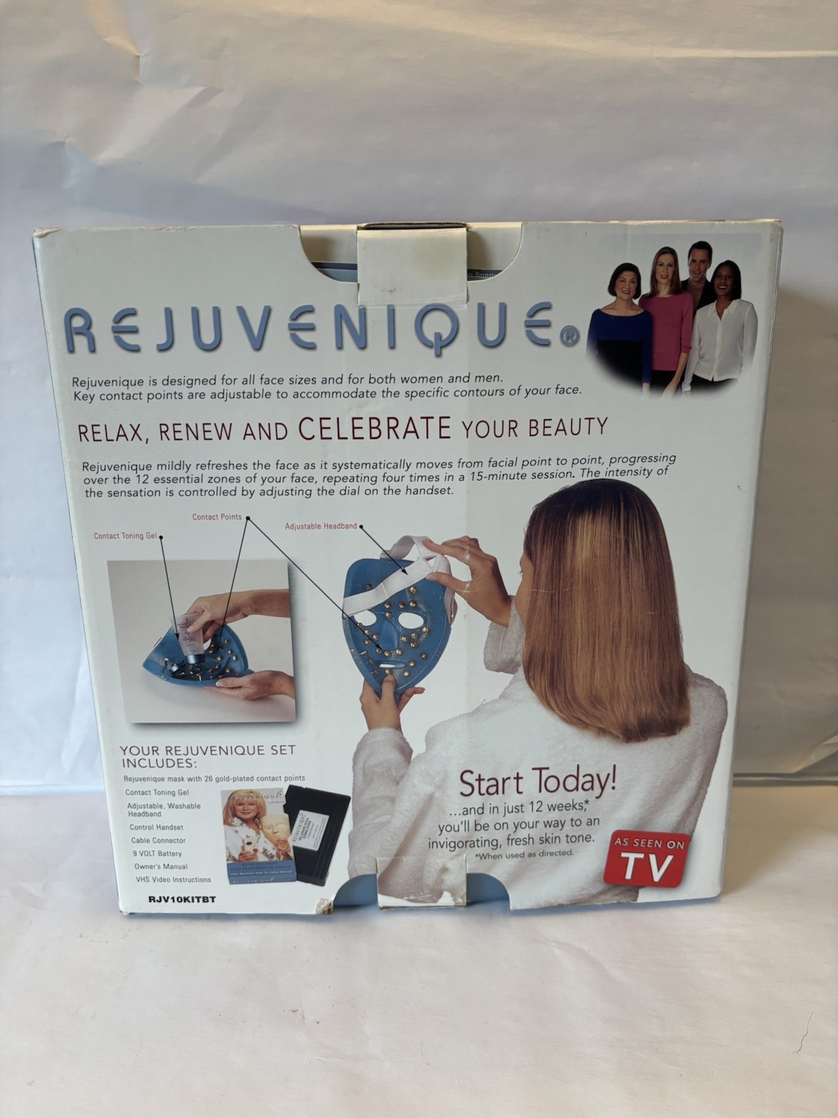 Linda Evans Rejuvenique Ultimate Facial Toning System VTG Blue Mask New In box