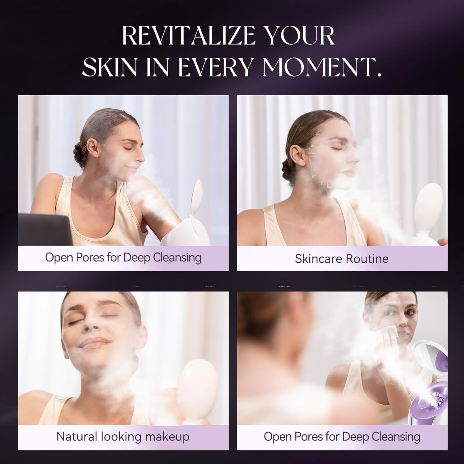 ANLAN Facial Steamer, High-Speed Nano steam, Deep Cleansing, Pore ​​Care, Repair