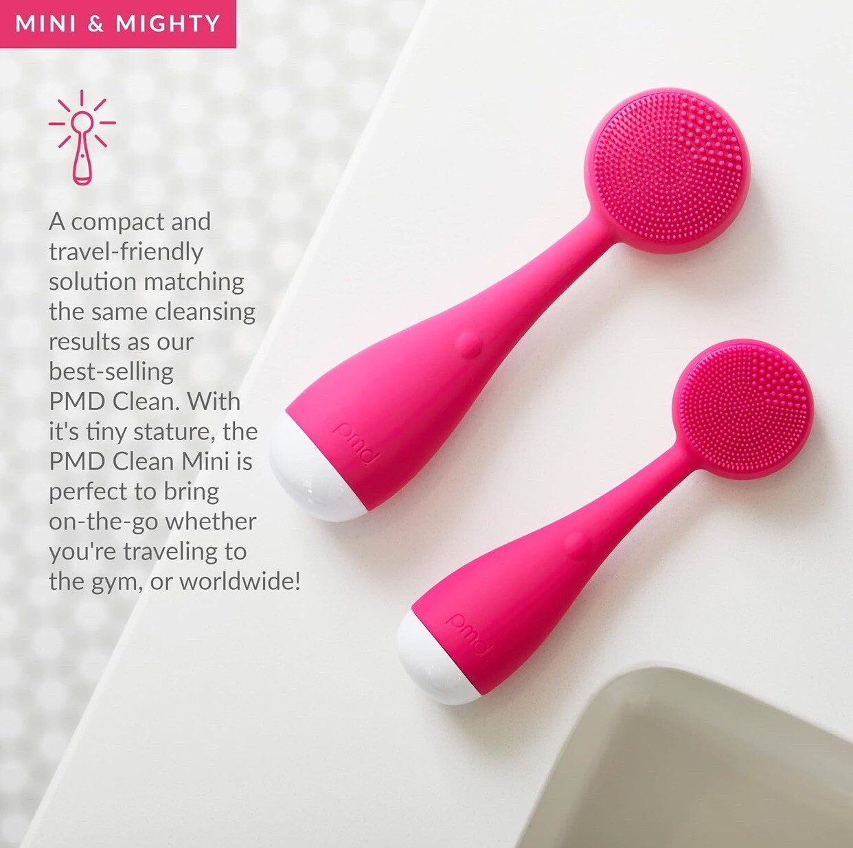 PMD Clean Mini – Smart Facial Cleansing Device with Silicone Brush & Anti-Aging