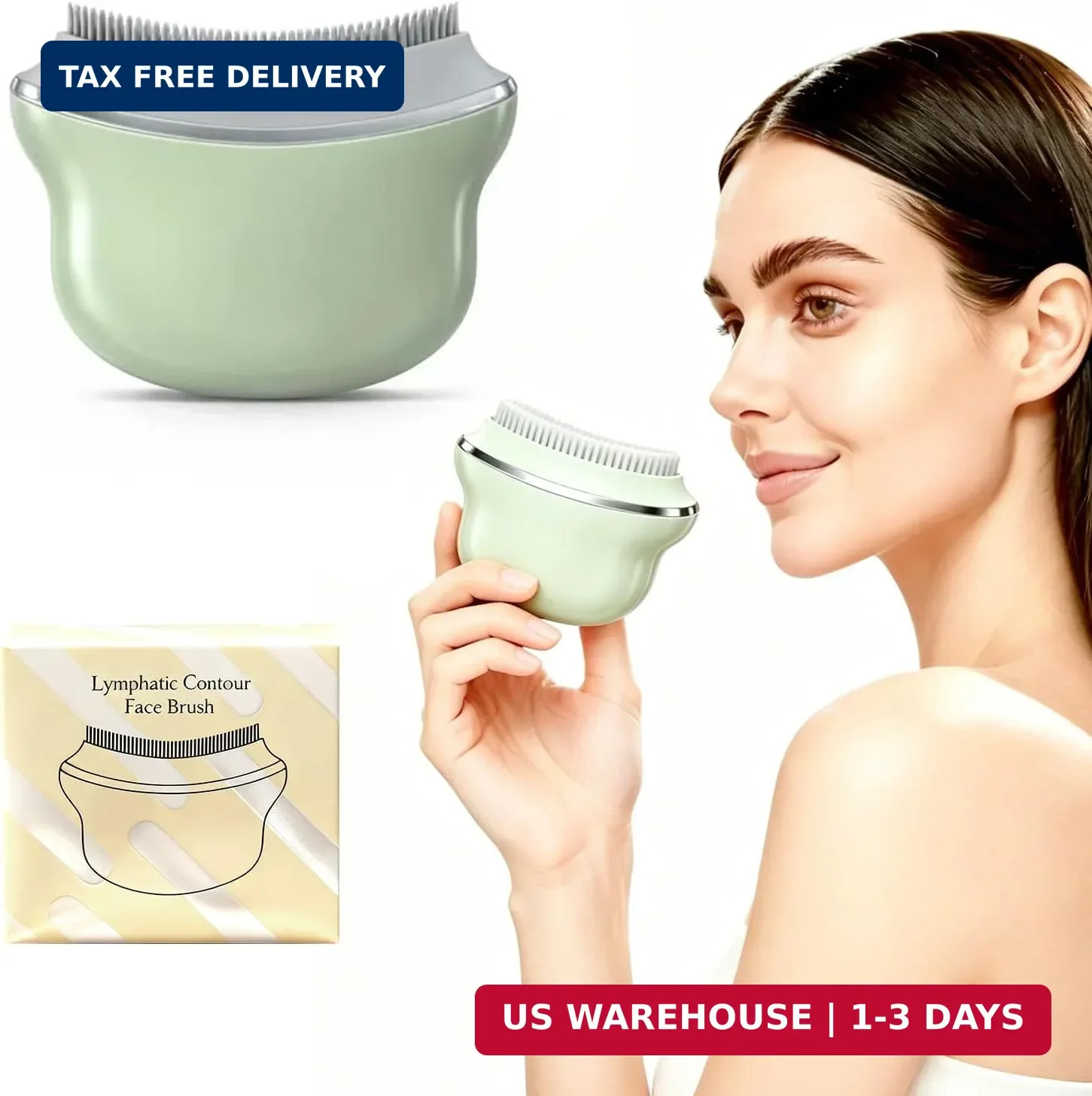 Multi Silicone Facial Cleansing Brush,Lymphatic Face Brush-Anti Puffiness,Lympha