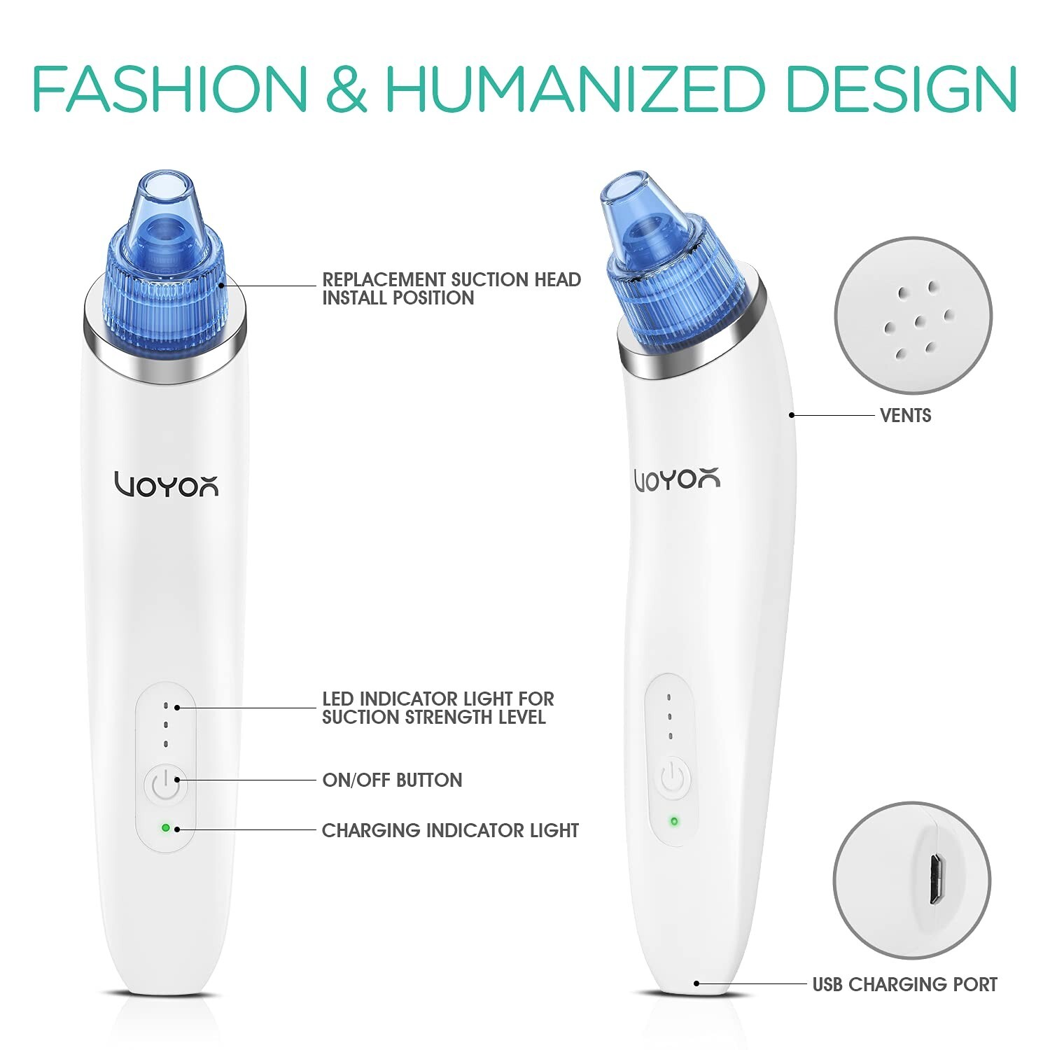 VOYOR Blackhead Remover Pore Vacuum – Electric Face Vacuum Pore Cleaner Acne …
