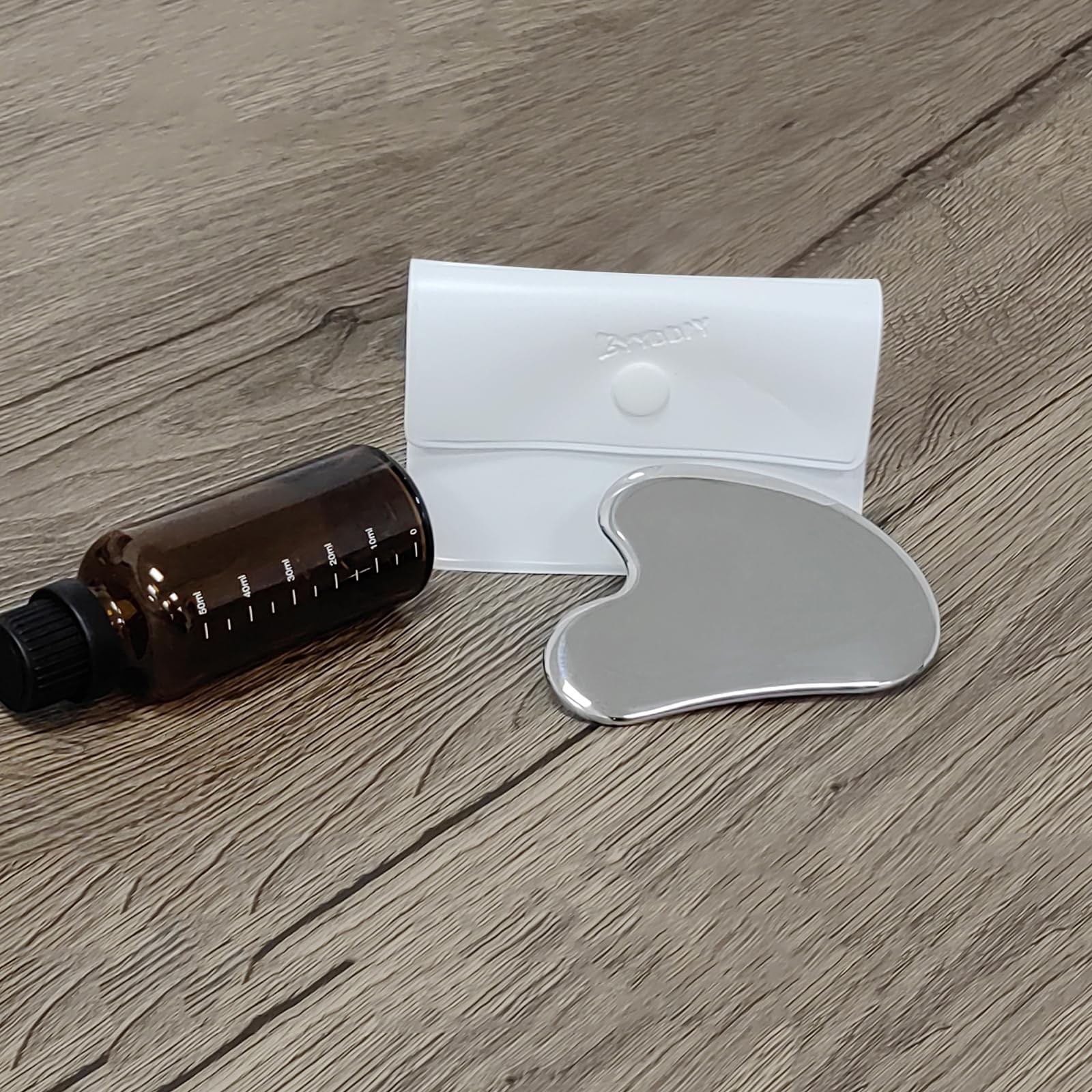 BYYDDIY Spherical Surface Stainless Steel Gua Sha Facial Tools, Metal Silver
