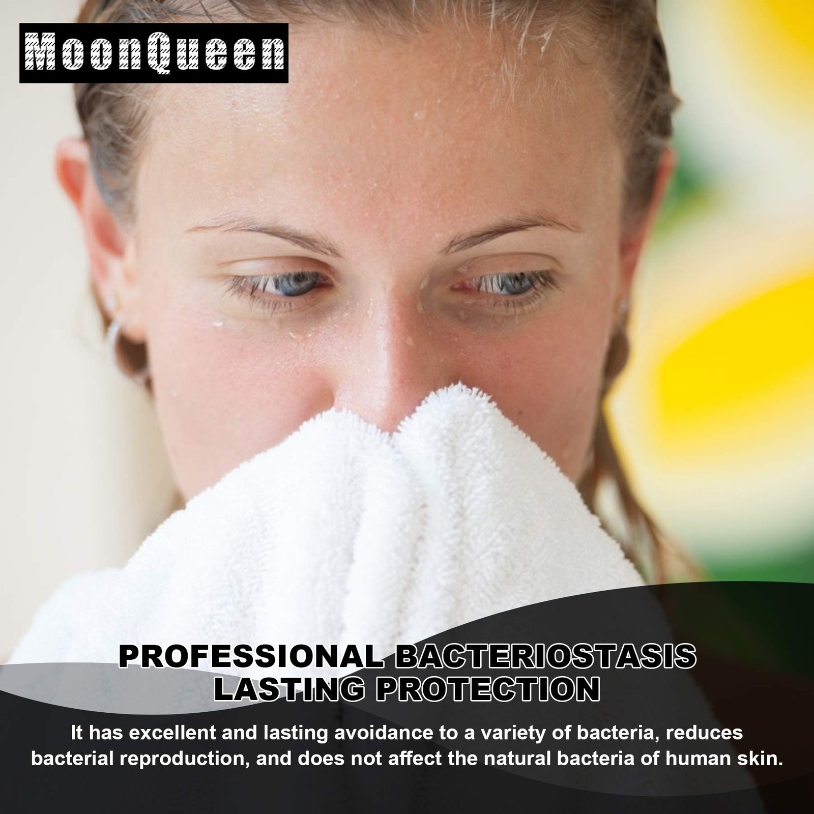 MOONQUEEN Microfiber Facial Cloths Fast 12×12 Inch (Pack of 12), White-grey